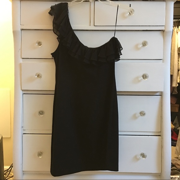 NWT JAYGODFREY black assymetric mini dress - Picture 2 of 6